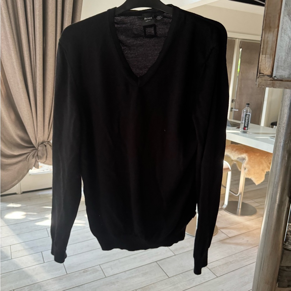 Boss Slim Fit Sweater V Neck Large